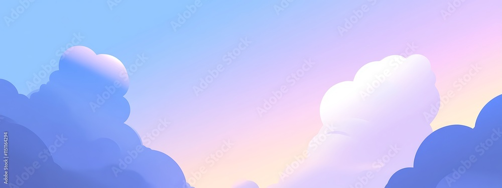 Poster pastel cloudscape with soft gradient.