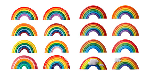 Obraz premium Colorful Rainbow Illustrations with Transparent Background