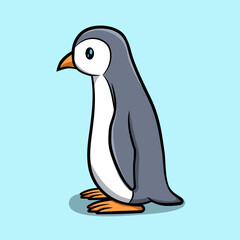 Side view illustration of a standing penguin