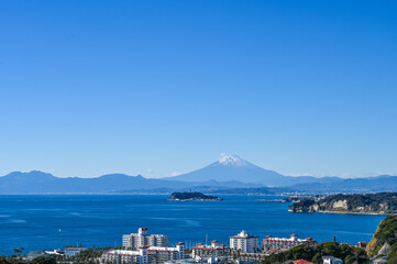 神奈川県逗子市披露山からの富士山