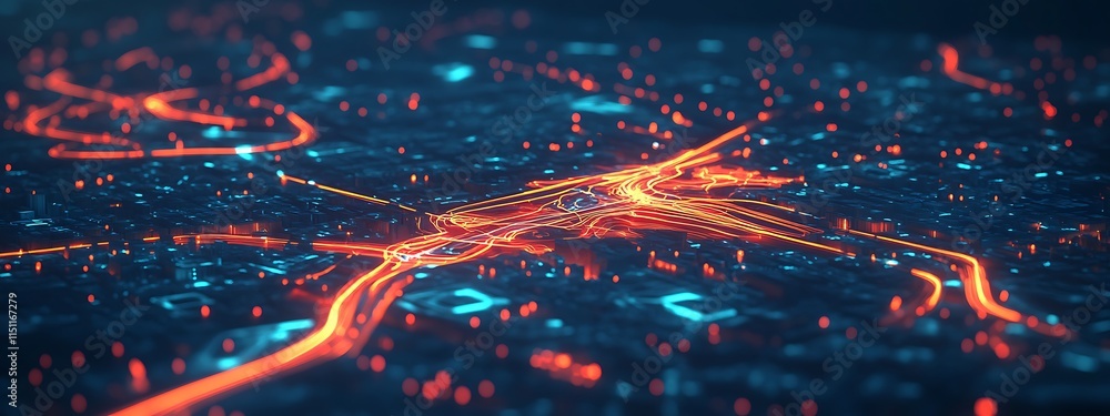 Aufkleber abstract glowing lines and particles. (1)
