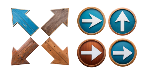 Directional Arrows on Transparent Background