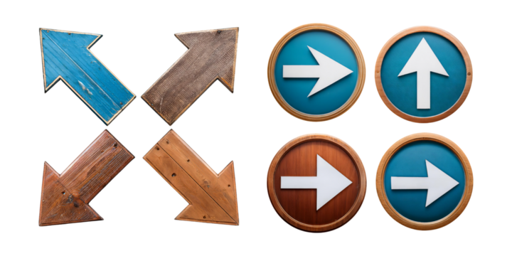 Directional Arrows on Transparent Background