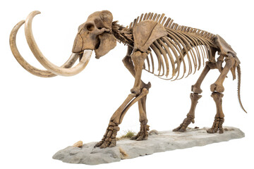 Mammoth skeleton. cut out, on isolated white background, Clipping path