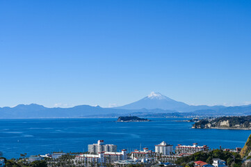 神奈川県逗子市披露山からの富士山