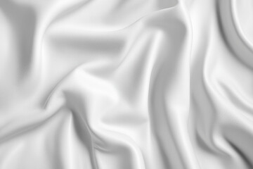 Obraz premium Closeup of beautifully textured white satin fabric with elegant waves