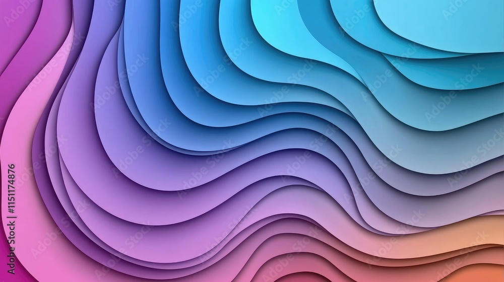 Poster dynamic color waves abstract art digital canvas modern design creative environment artistic viewpoin