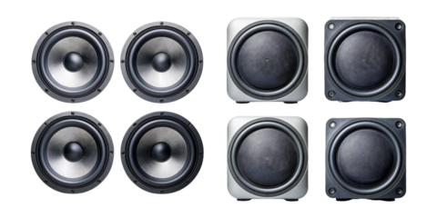Collection of Audio Speakers with Transparent Background