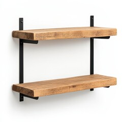 Minimalist Wall Mounted Shelves with Rustic Wooden Design