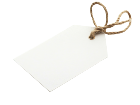 Blank white tag  available PNG on white background