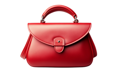 Elegant Women's Red Handbag isolated on transparent Background