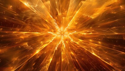 Fototapeta premium A radiant gold prism texture background with refracted light effects