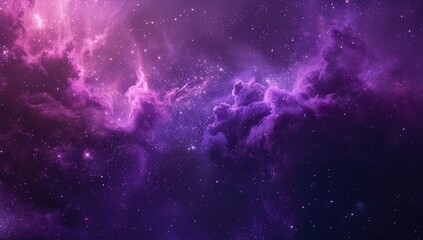 Fototapeta premium Abstract background with purple tones, glowing particles, and smoke waves, ideal for presentation templates.
