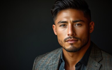 Obraz premium Confident businessman with a suit and a smile in a studio background, He looking at the camera