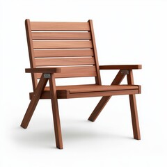 Modern Wooden Chair with Slatted Design and Outdoor Aesthetic