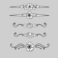 Hand-Drawn Floral Lineart Divider Collection