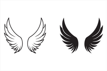 Wings icon set vector