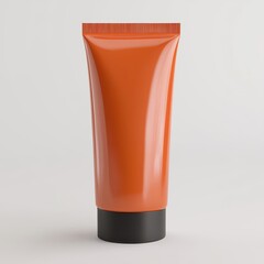 Bright Orange Tube Container for Cream, Lotion, or Gel Product Display