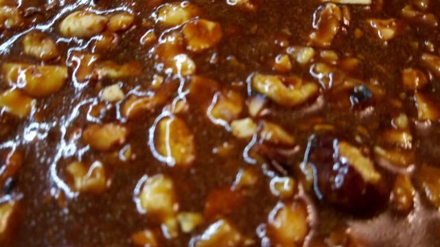 Delicious homemade grillage and gozinak made with assorted nuts
