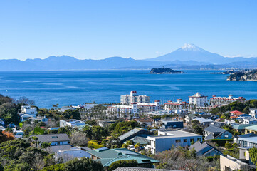神奈川県逗子市披露山からの富士山