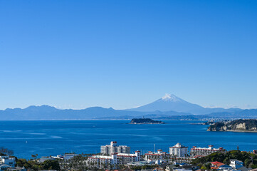 神奈川県逗子市披露山からの富士山
