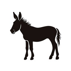 Obraz premium Smiling Donkey Silhouette: Bold Vector Illustration in Minimalist Style. AI Generated