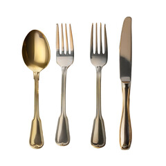 Fork, knife, spoon on transparent background, design elements. png, Cutlery.