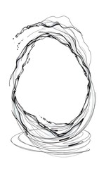 Obraz premium Elegant Swirling Ink Illustration: Abstract Line Art Design. AI Generated