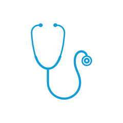Doctor stethoscope medical device flat icon vector, stethoscope outline vector
