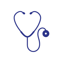 Doctor stethoscope medical device flat icon vector, stethoscope outline vector
