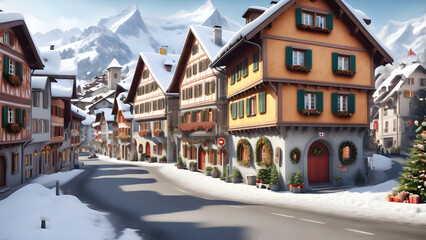 Fototapeta premium town in winter