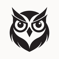 owl logo set. Owl face logo vector silhouette