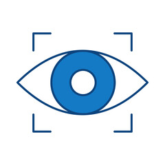 Eye Scan Blue Editable Stroke Icons. Cyber Security Technology, Phishing, Hacking, Cyber Crime, Security, Trojan, Device Protection, Privacy Vector Illustration.