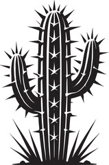 Big Cactus silhouette vector illustration isolated on white background