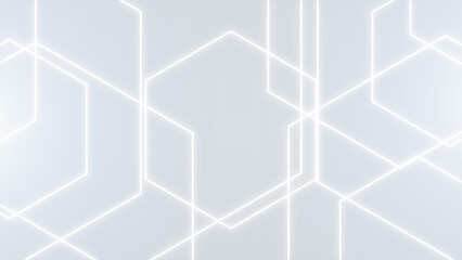 Abstract laser lines glow neon white tone technology style background.