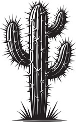 Big Cactus silhouette vector illustration isolated on white background