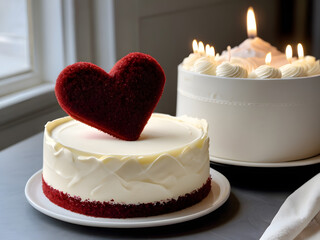 heart shaped red velvet cake , valentine cake, wedding cake