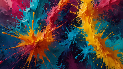 abstract background featuring vibrant acrylic splash effects