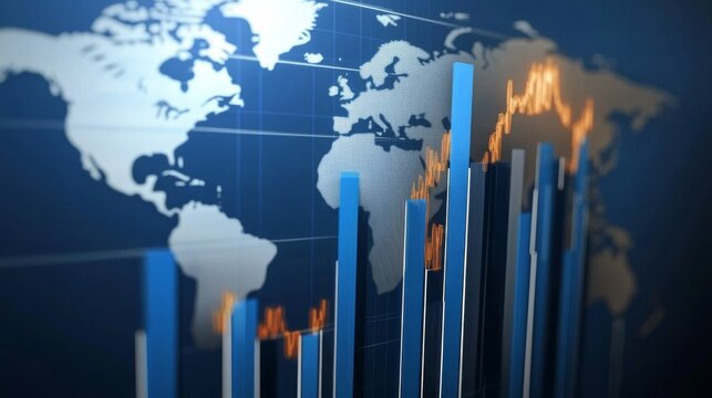 Professional abstract business growth background featuring financial charts, market data, and analytics for global trends and corporate strategy visualization, showcasing future-proof revenue insights