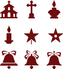 armenian apostolic christian elements sets silhouette vector