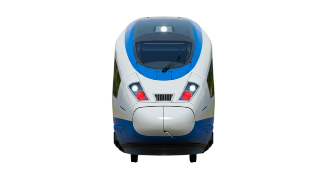 train front view isolated on transparent background