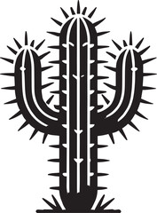 Desert Cactus silhouette vector illustration isolated on white background