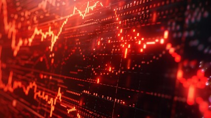 Obraz premium Declining stock market graph on a digital screen