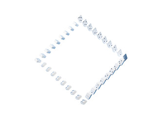 3d Unique Diamond Shape Symbol Icon Made Of Domino Tiles Isolated On Blue Background 3d Illustration