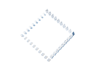 3d Unique Diamond Shape Symbol Icon Made Of Domino Tiles Isolated On Blue Background 3d Illustration