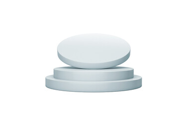 Abstract Shine Silver Cylinder Pedestal Podium White Empty Room Concept With Circle 3d Illustration
