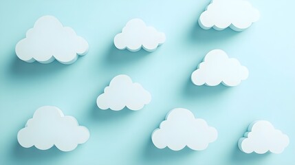  background with soft cloud shapes in white on a baby blue gradient for a light and airy design