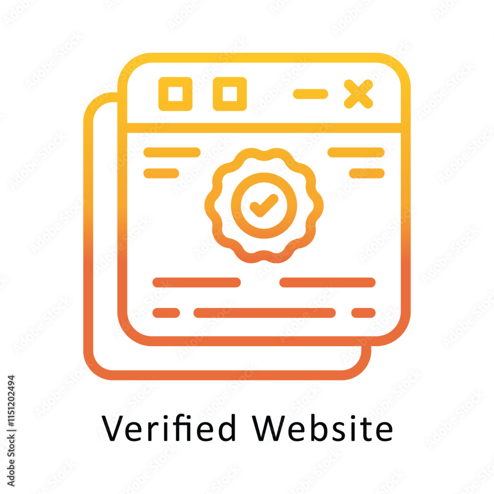 Poster verified website vector gradient icon. eps 10 file