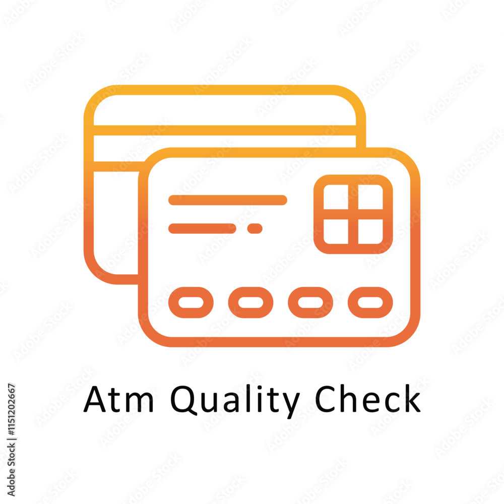 Poster atm quality check vector gradient icon. eps 10 file