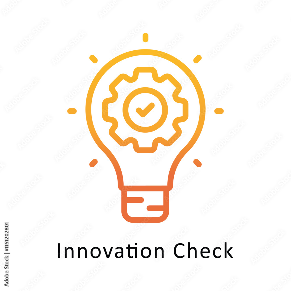 Aufkleber innovation check vector gradient icon. eps 10 file
